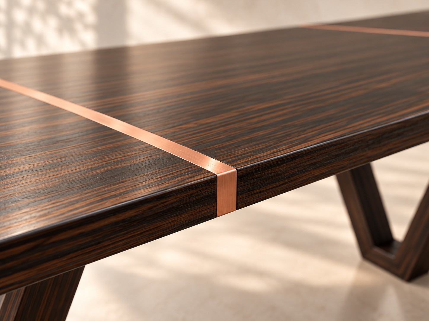 Copper and timber · meeting of materials