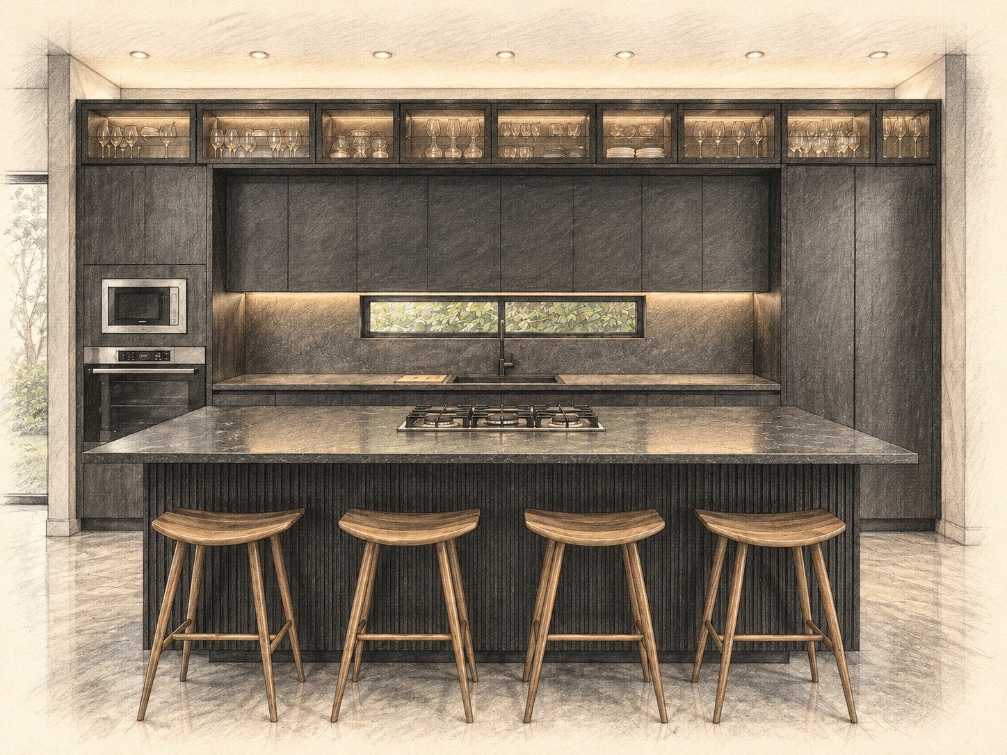 Cocina Carbón · estudio ilustrado del diseño
