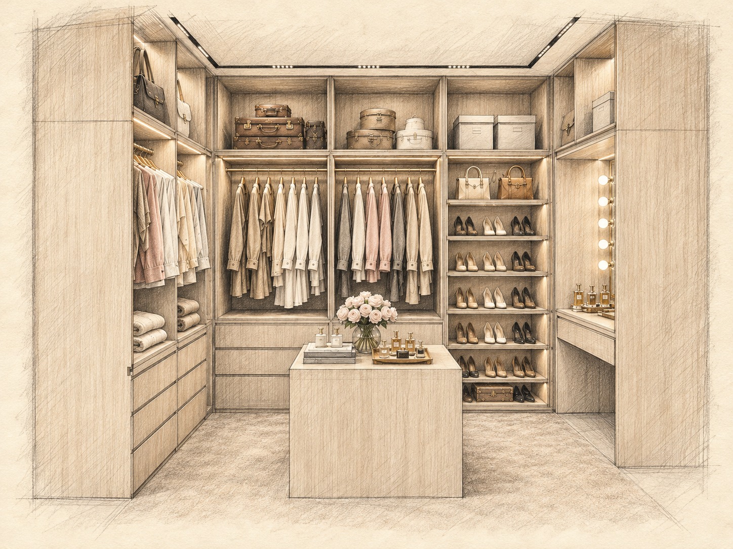 Vestidor Lino · estudio ilustrado del diseño