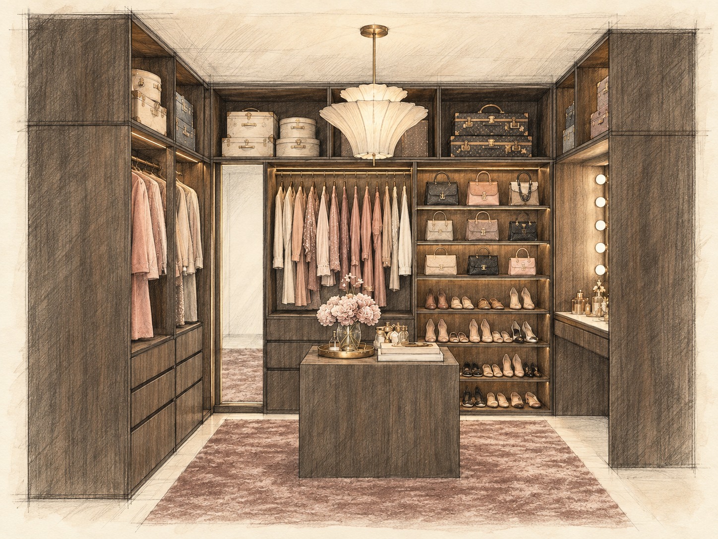 Vestidor Seda · estudio ilustrado del diseño