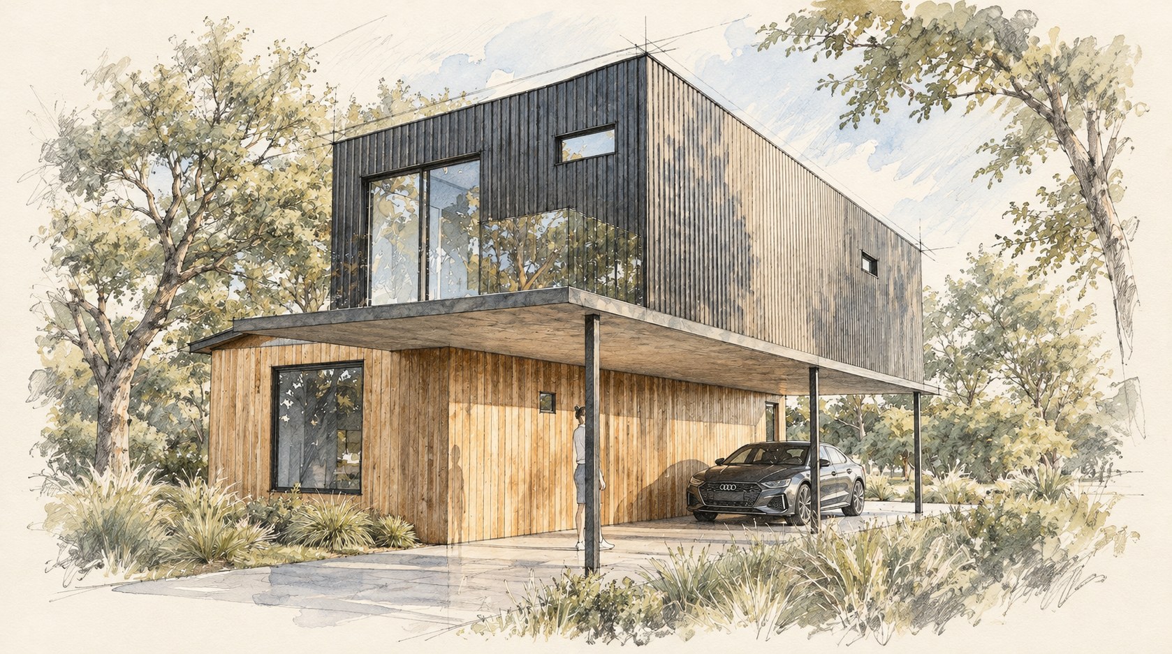 Townhouse Austin · estudio ilustrado